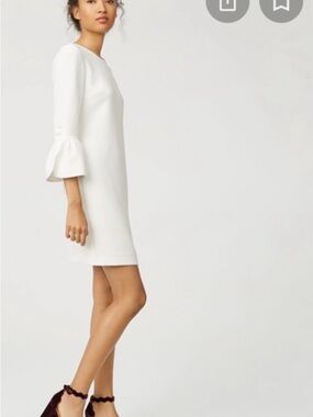 Club Monaco Cream Bell-Sleeve Shift Dress